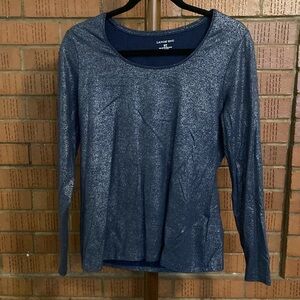 Lands’ End Blue Sparkly Shirt
